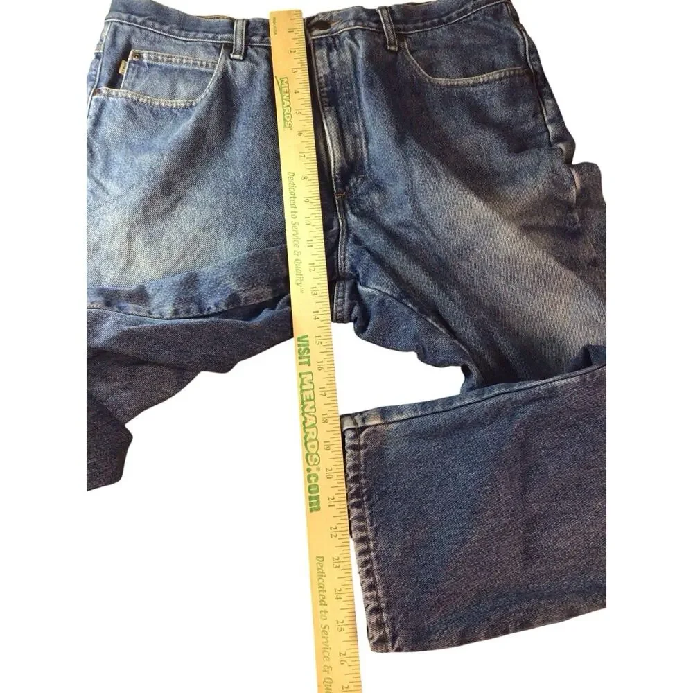 Vintage LL Bean Classic Fit Jeans Mens 38x30 Blue Denim Flannel Lined